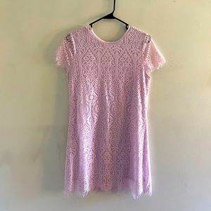 Pink lace shift dress